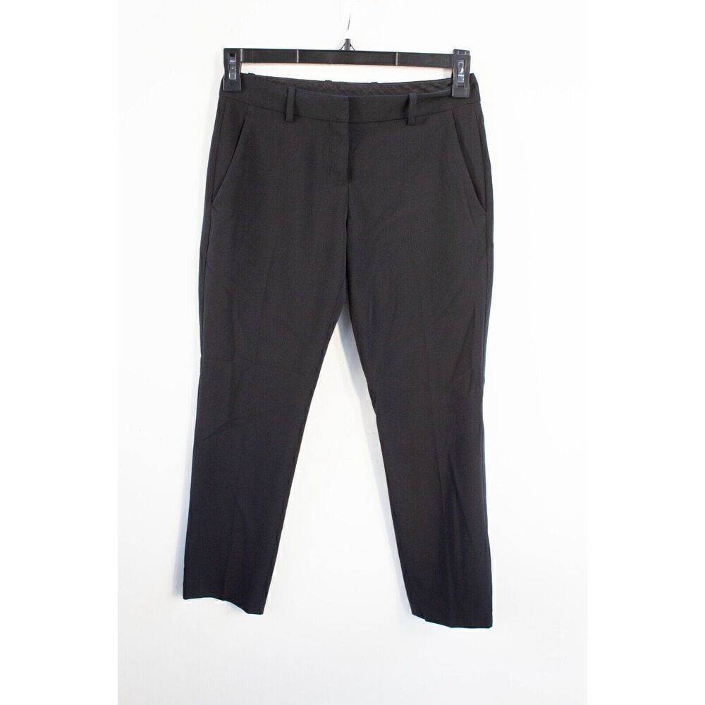 Theory Louse Urban Womens Capri Pant Black Solid Straight Leg Dress Slack Size 0
